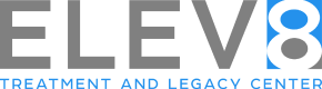 A gray and blue logo for the law firm of eve.